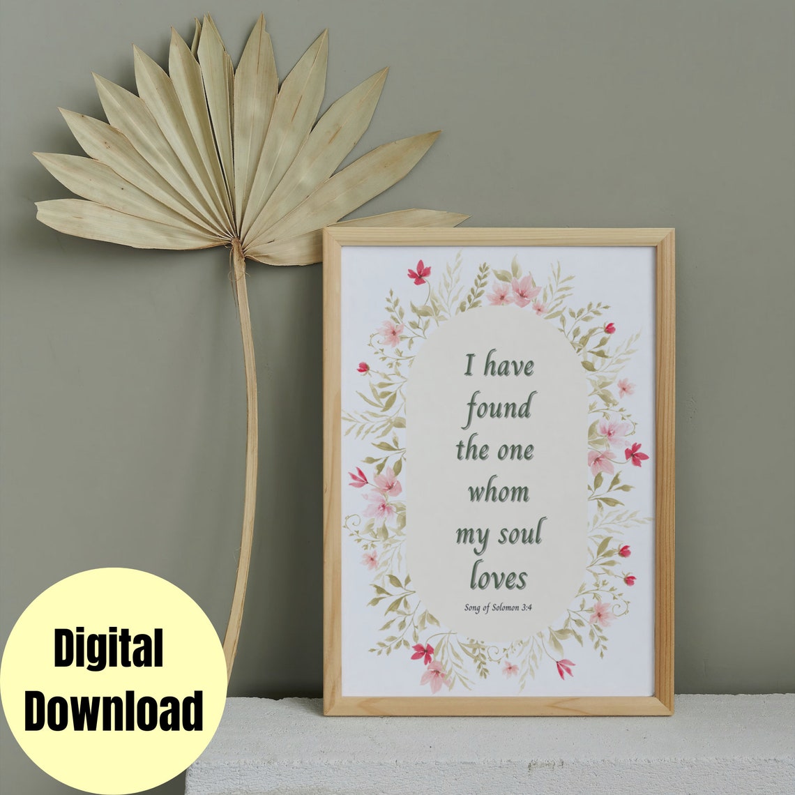 I Have Found the One Whom My Soul Loves Floral Wedding Poster - Image 2