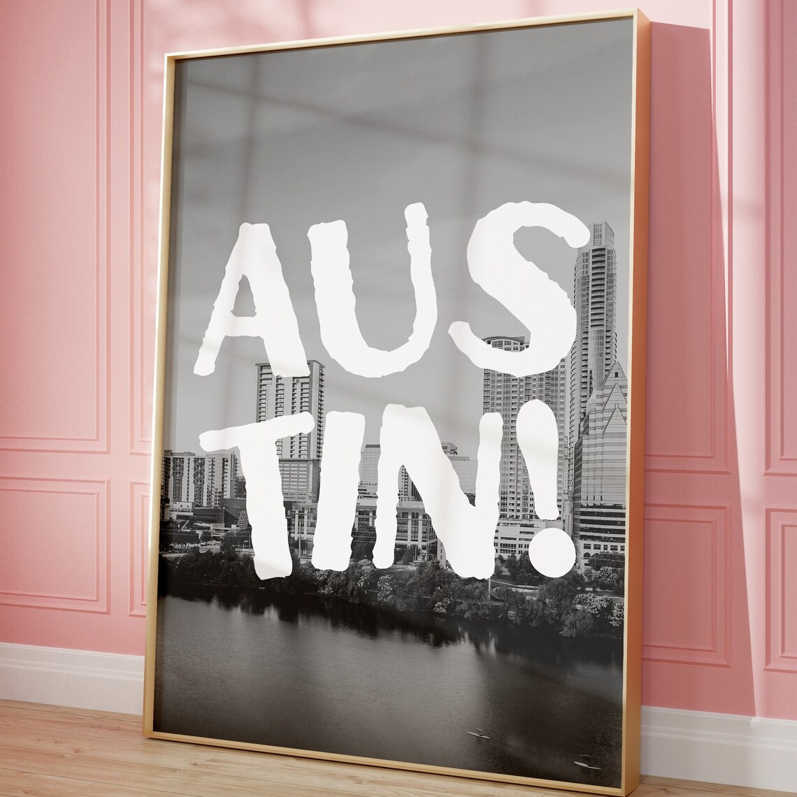 Austin City Skyline Black And White Photo Quote Typography Poster - Image 5