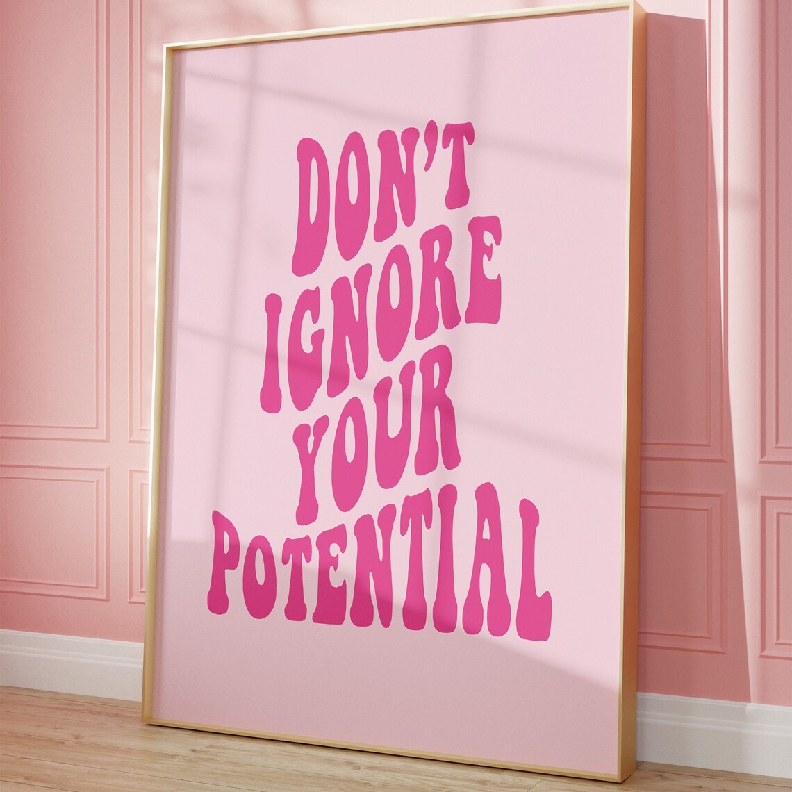 Dont Ignore Your Potential Pink Retro Motivational Quote Poster - Image 5
