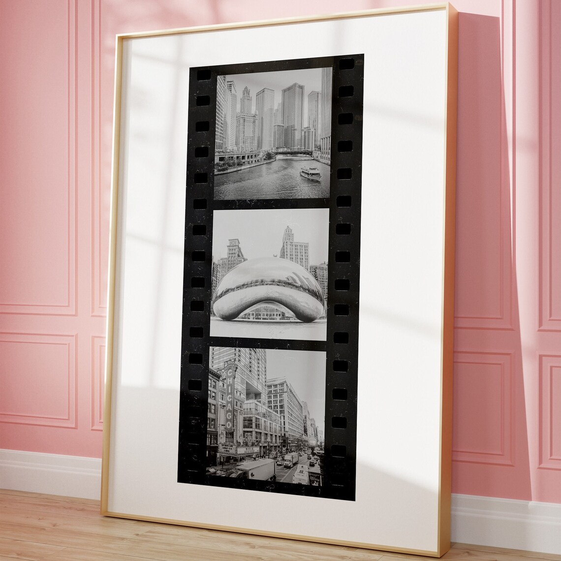 Chicago Film Strip River Cruise Cloud Gate Bean Skyline Poster - Image 3