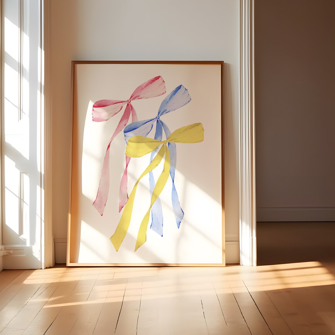 Pastel Watercolor Ribbon Bows Coquette Aesthetic Room Poster - Image 5