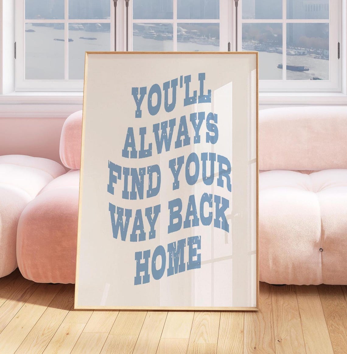 Trendy Cowgirl Wall Art Always Find Your Way Back Home Cowgirl Coastal Blue Western Inspired Wall Art Trendy College Gallery Wall Art Print - Image 5