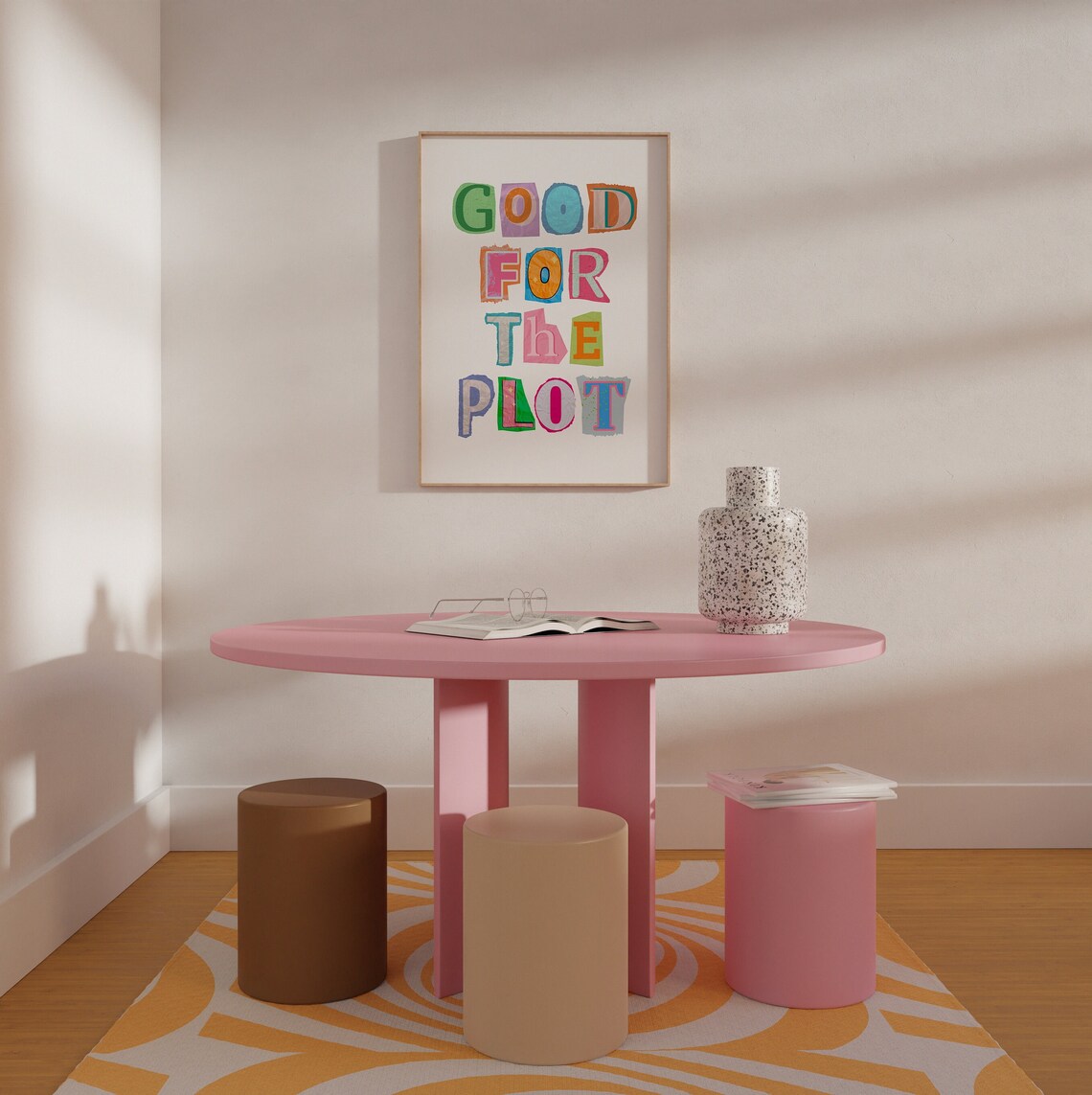 Good For The Plot Colorful Ransom Note Preppy Trendy Girls Room Poster - Image 4