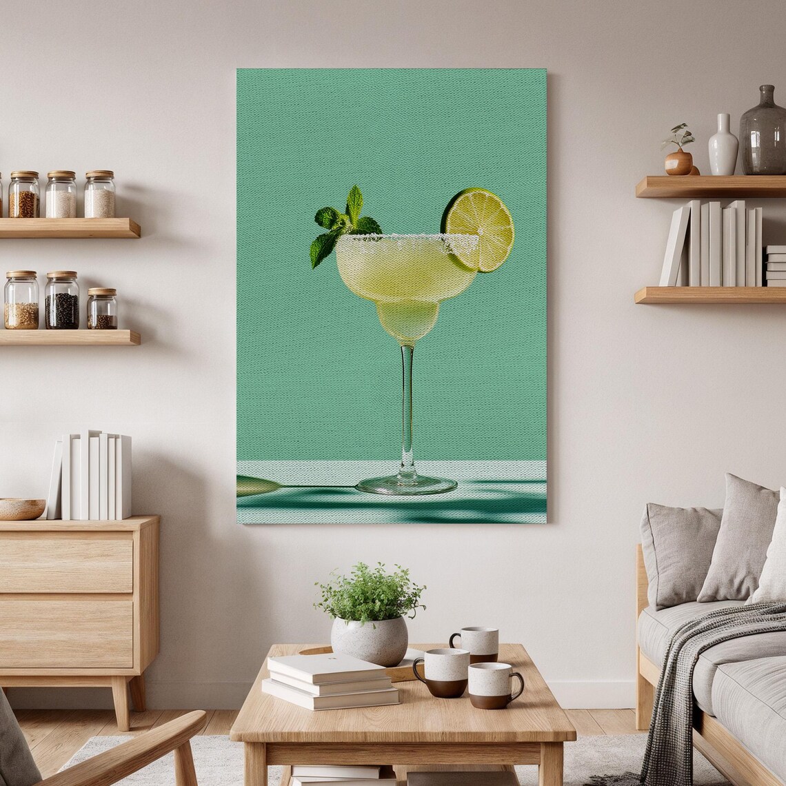 Margarita Cocktail Art Print, Modern Bar Artwork