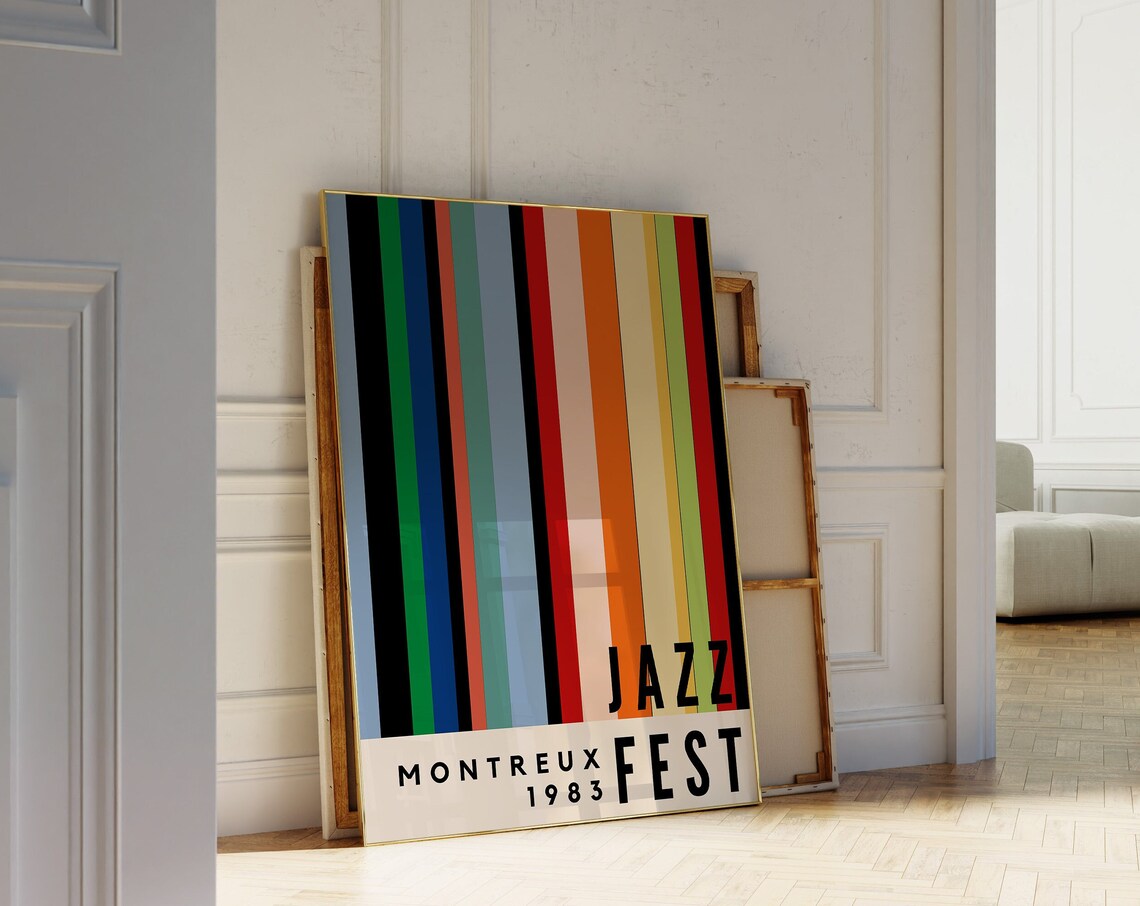 Jazz Festival Retro Poster, Mid-Century Modern