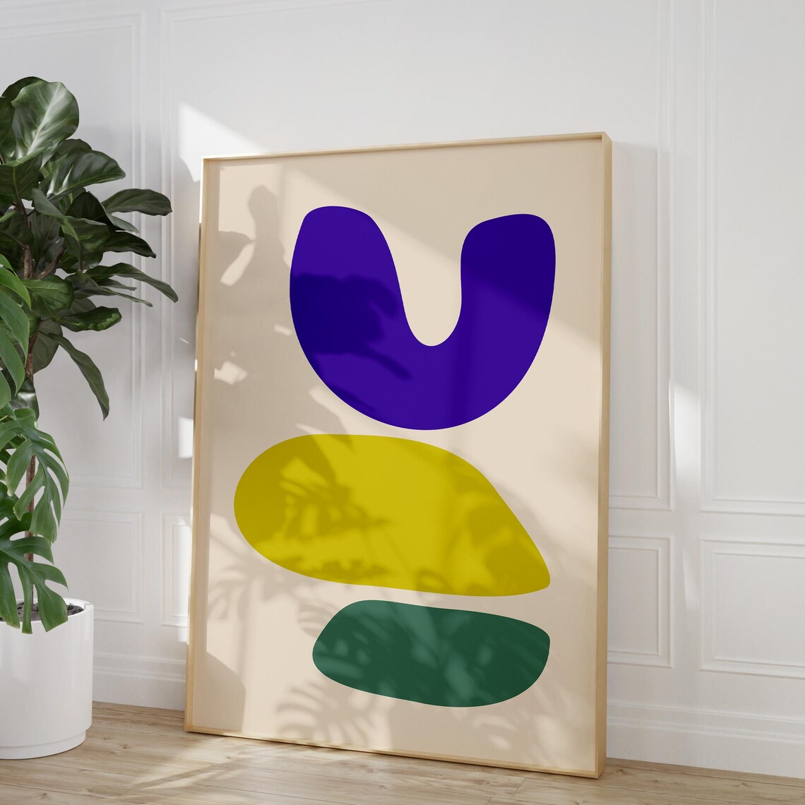 Colorful Abstract Organic Shapes Mid Century Modern Art Print