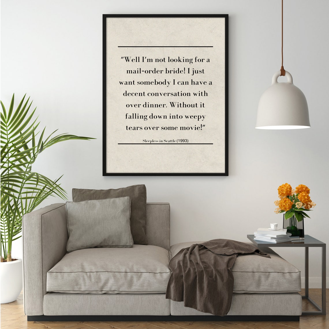 Sleepless In Seattle 1993 Romantic Movie Quote Minimalist Art Poster - Image 2