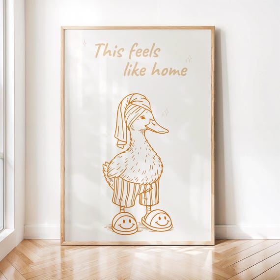 Duck In Pajamas Print Cozy Home Illustration Pdf