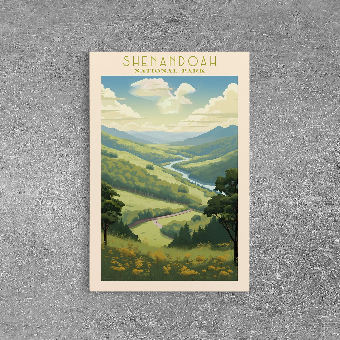 Shenandoah National Park Blue Ridge Green Valley Travel Poster - Image 3