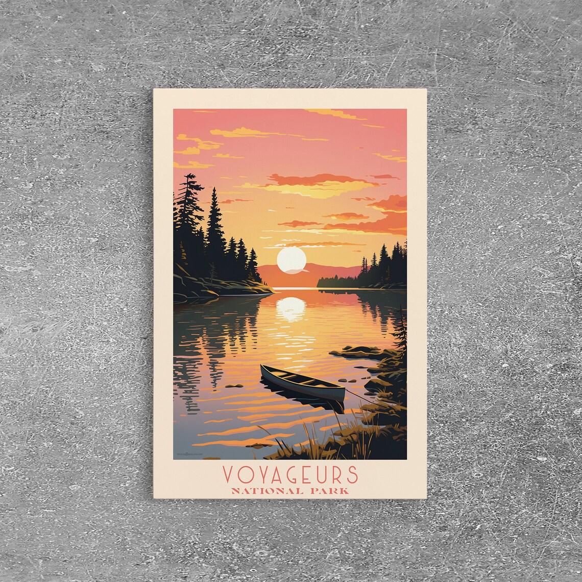 Voyageurs National Park Minnesota Mid-Century Travel Poster - Image 2