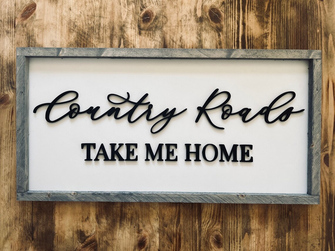 Country Roads Take Me Home Rustic Western Art Print - Image 3