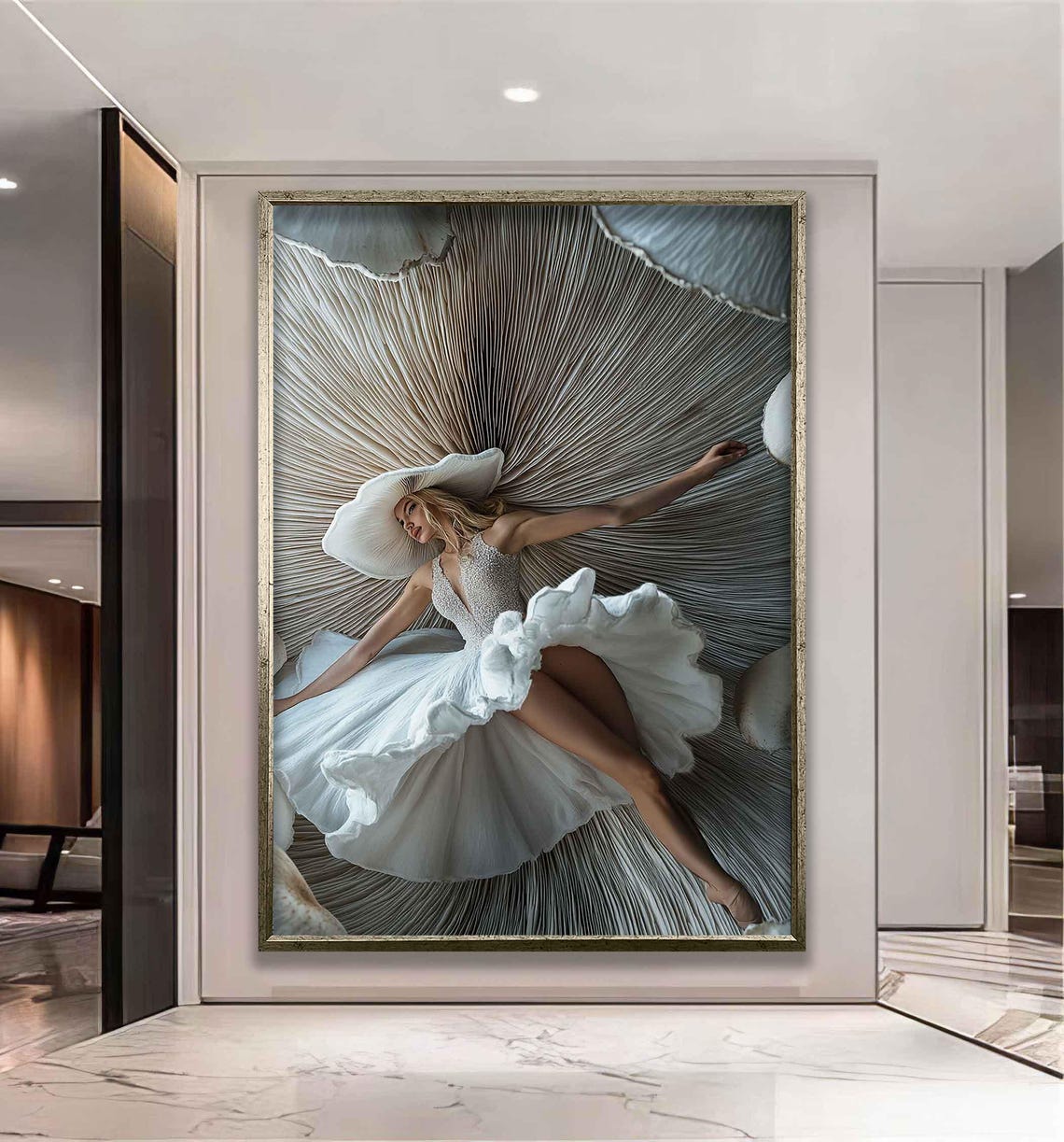 Woman In White Dress Woman Wall Art Woman In The White Hat Painting Woman Painting Modern Woman Wall Decor Modern Art