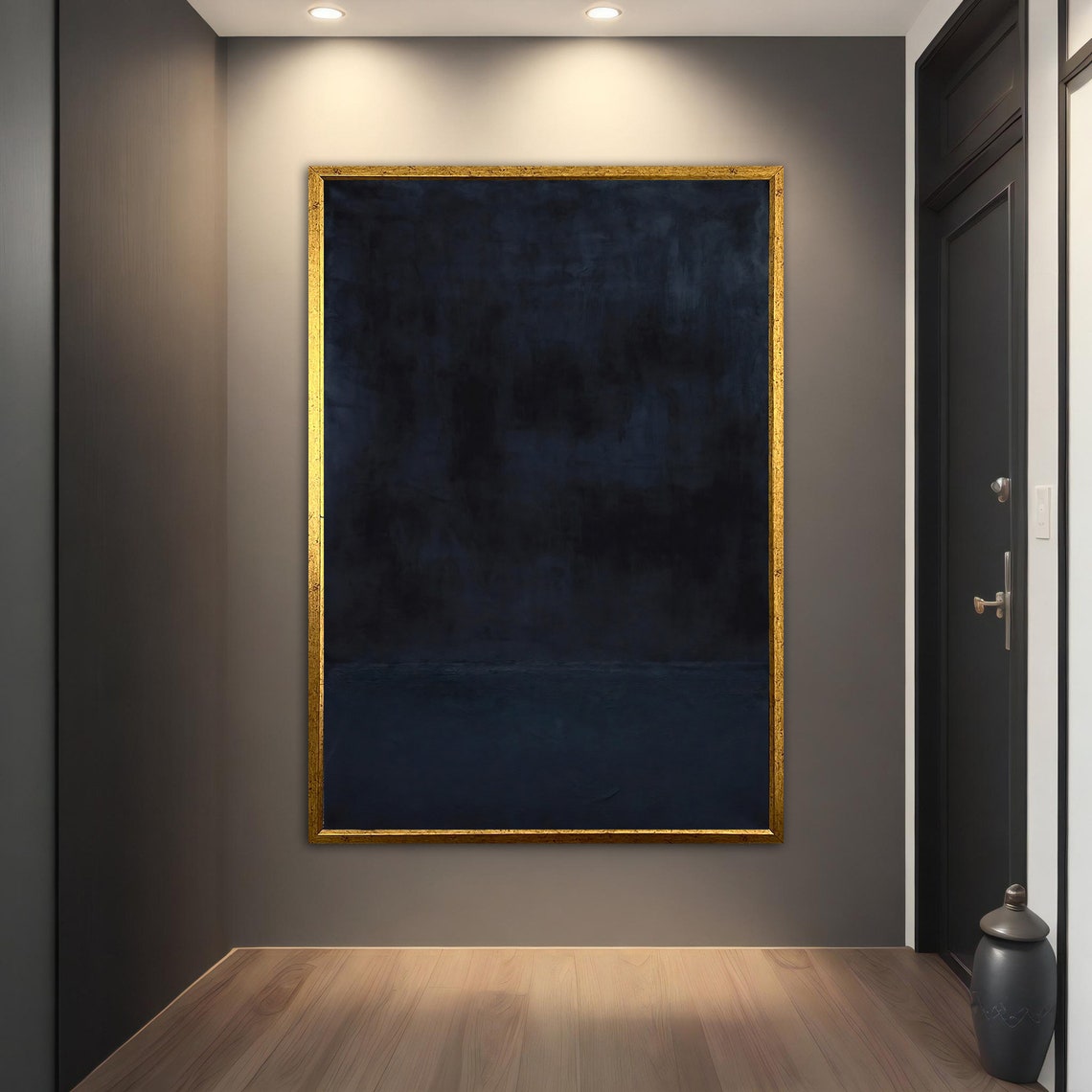 Rothko Style Dark Blue Minimal Color Field Abstract Wall Art Print - Image 5