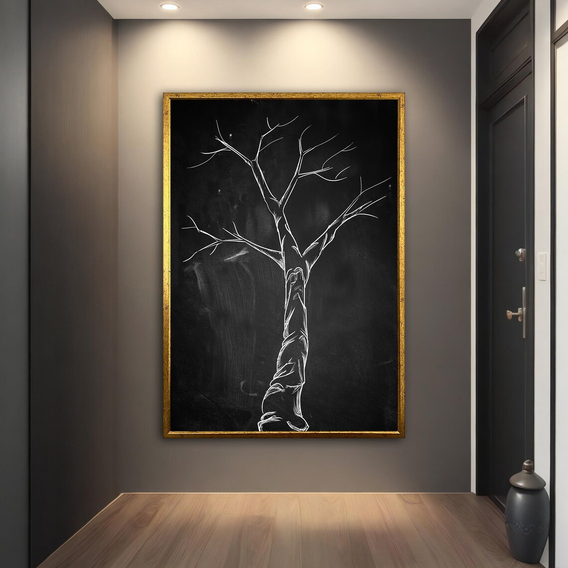 Black Tree Modern Abstract Art Print - Image 2