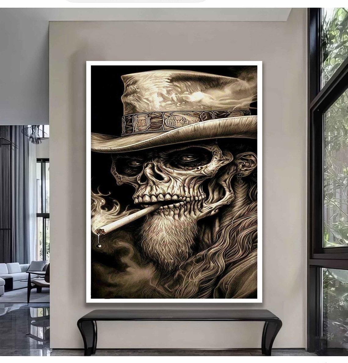Skull Modern Wall Art Skull Wall Art Skull Skull Print Skull Wall Decor Skull Poster Skull Framed - Image 4