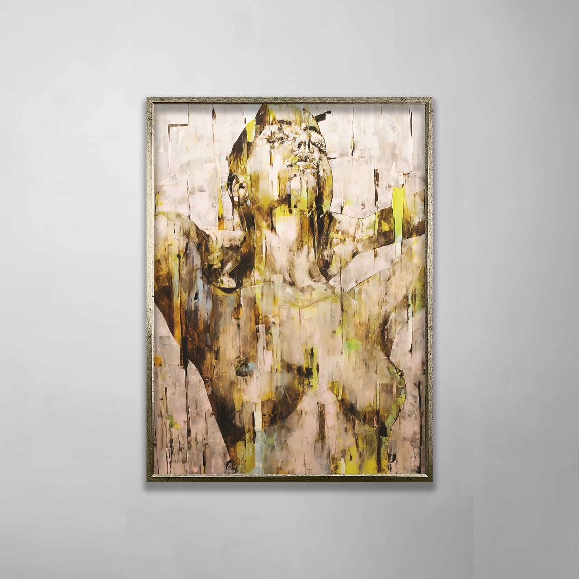 Abstract Nude Woman Cream Brushstrokes Impressionist Figure Art Poster - Image 2
