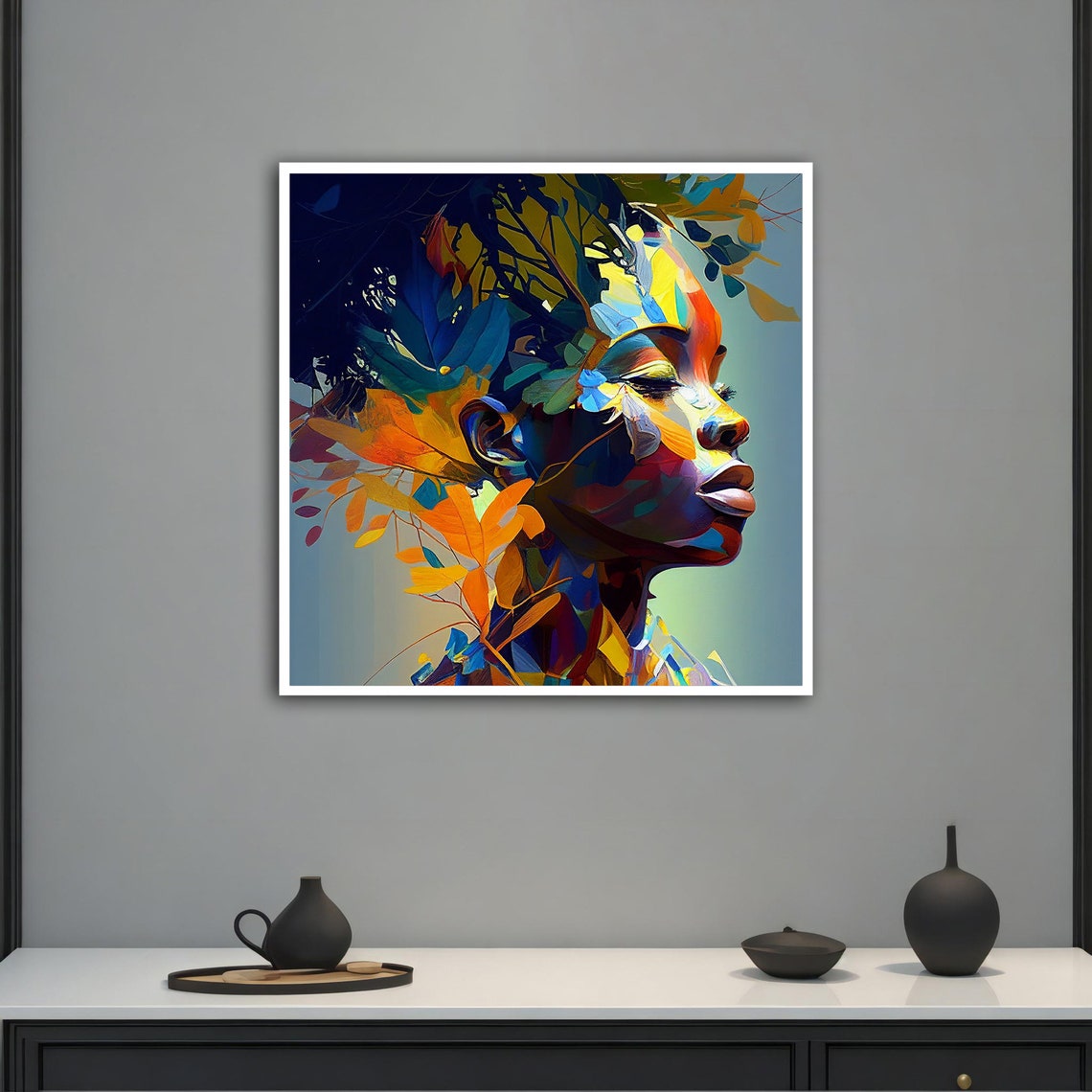 Woman In Nature Wall Art Colorful Modern Woman Print Colorful Woman Painting Feminine Woman Wall Decor - Image 2