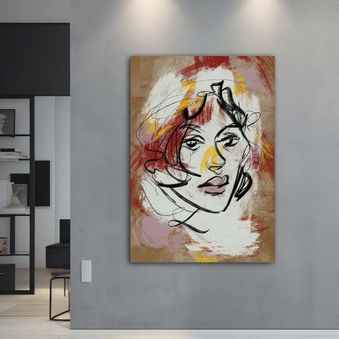 Abstract Colorful Woman Wall Art Colorful Modern Woman Print Colorful Abstract Woman Painting Modern Woman Wall Decor - Image 4