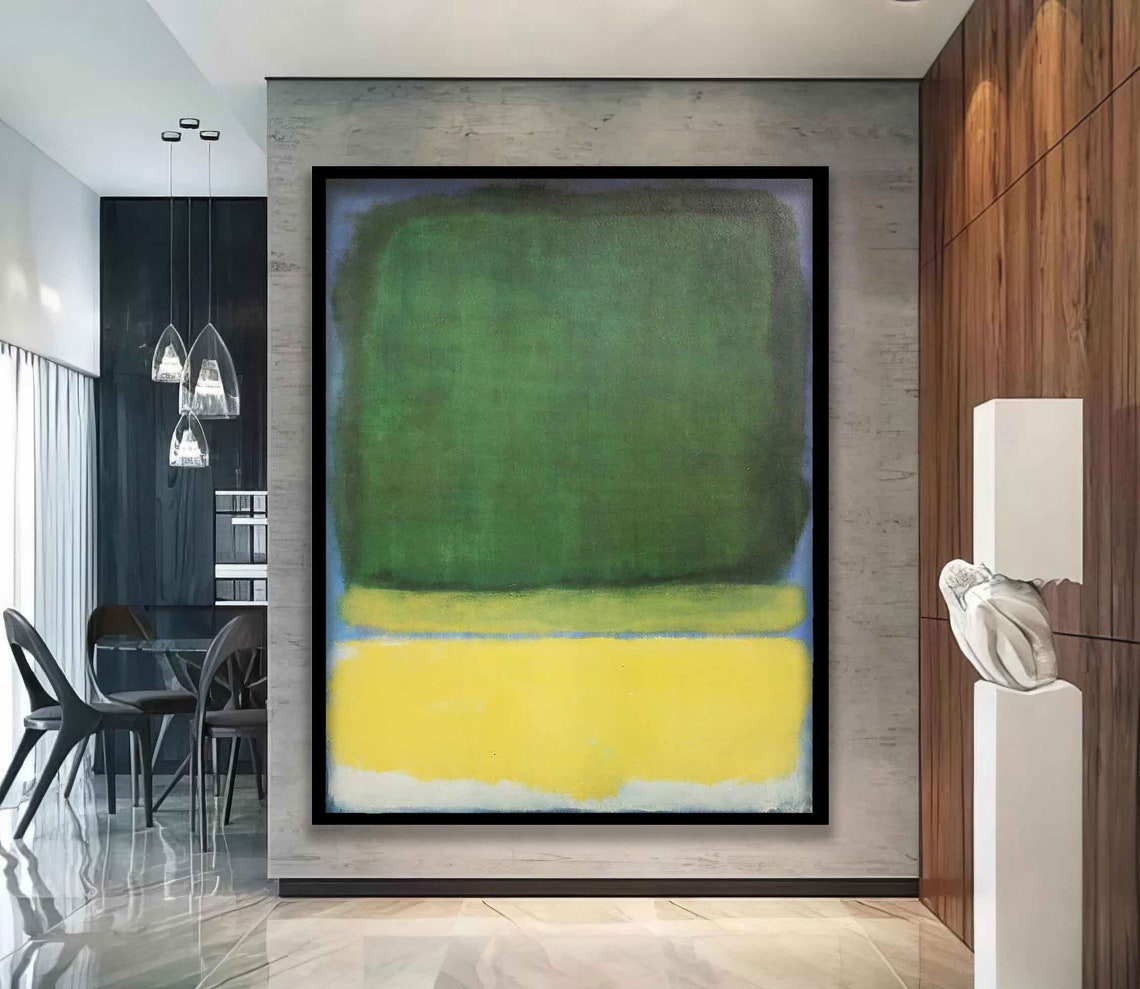 Green Yellow Color Field Abstract Modern Minimalist Wall Art Poster - Image 5