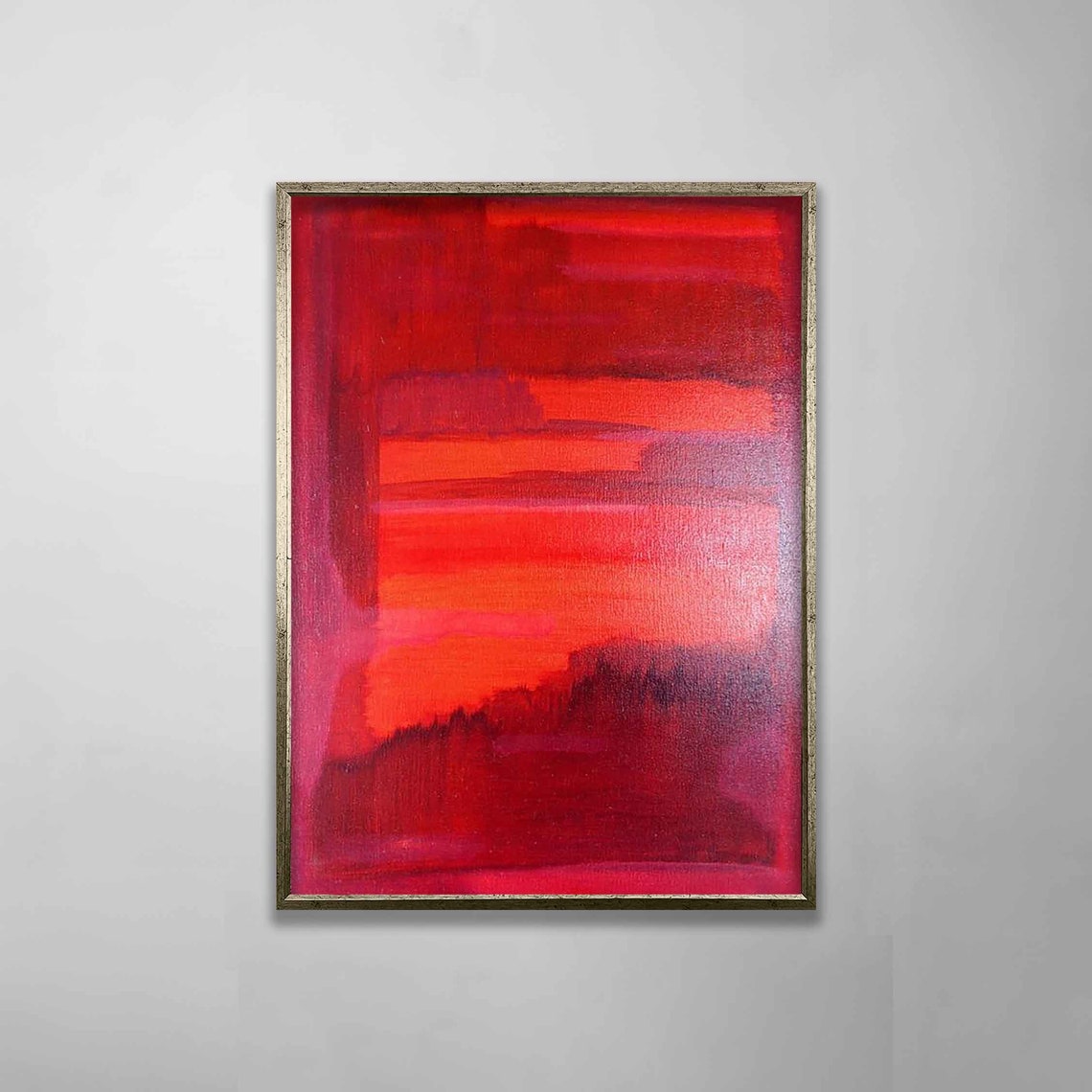 Rothko Style Red Color Field Abstract Blocks Crimson Modern Art Poster - Image 3