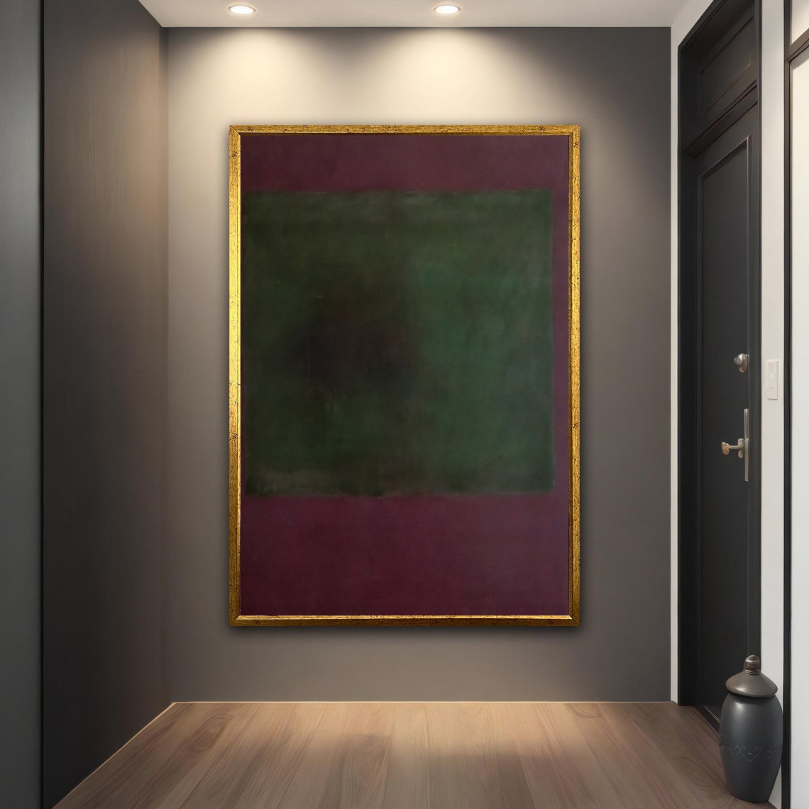 Rothko Style Green Maroon Color Field Abstract Wall Art Poster - Image 4