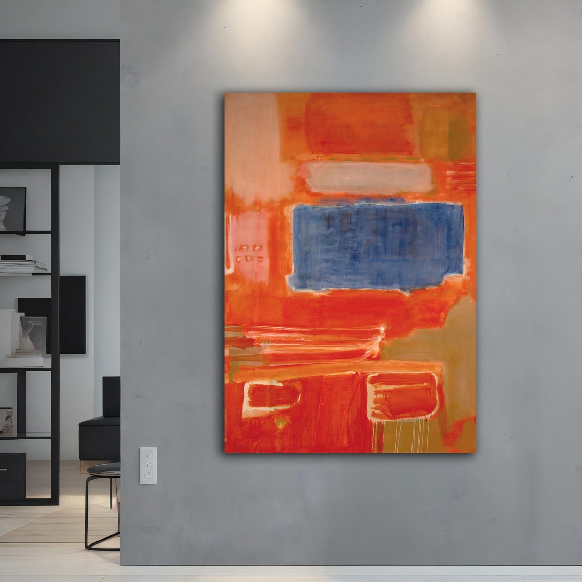 Rothko Style Orange Blue Abstract Color Field Wall Art Poster - Image 4