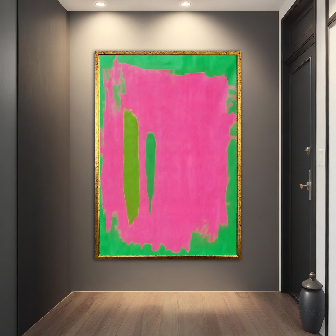 Rothko Style Pink Green Color Field Abstract Modern Canvas Art Poster - Image 5