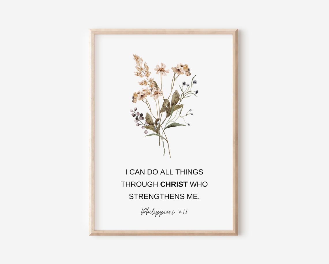 Philippians 4:13 I Can Do All Things Wildflower Scripture Wall Art