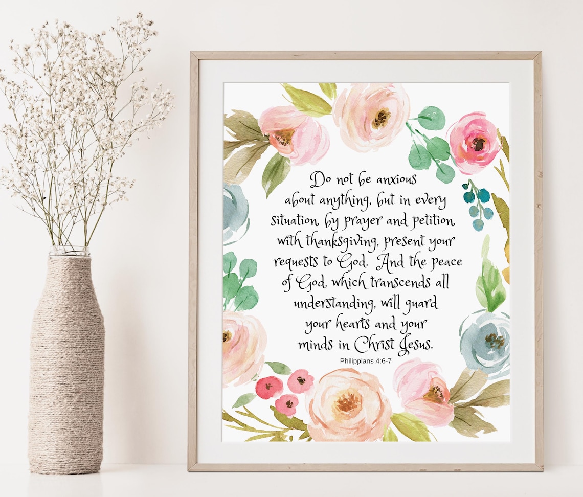 Philippians 4:6 Bible Verse Wildflowers Art Print