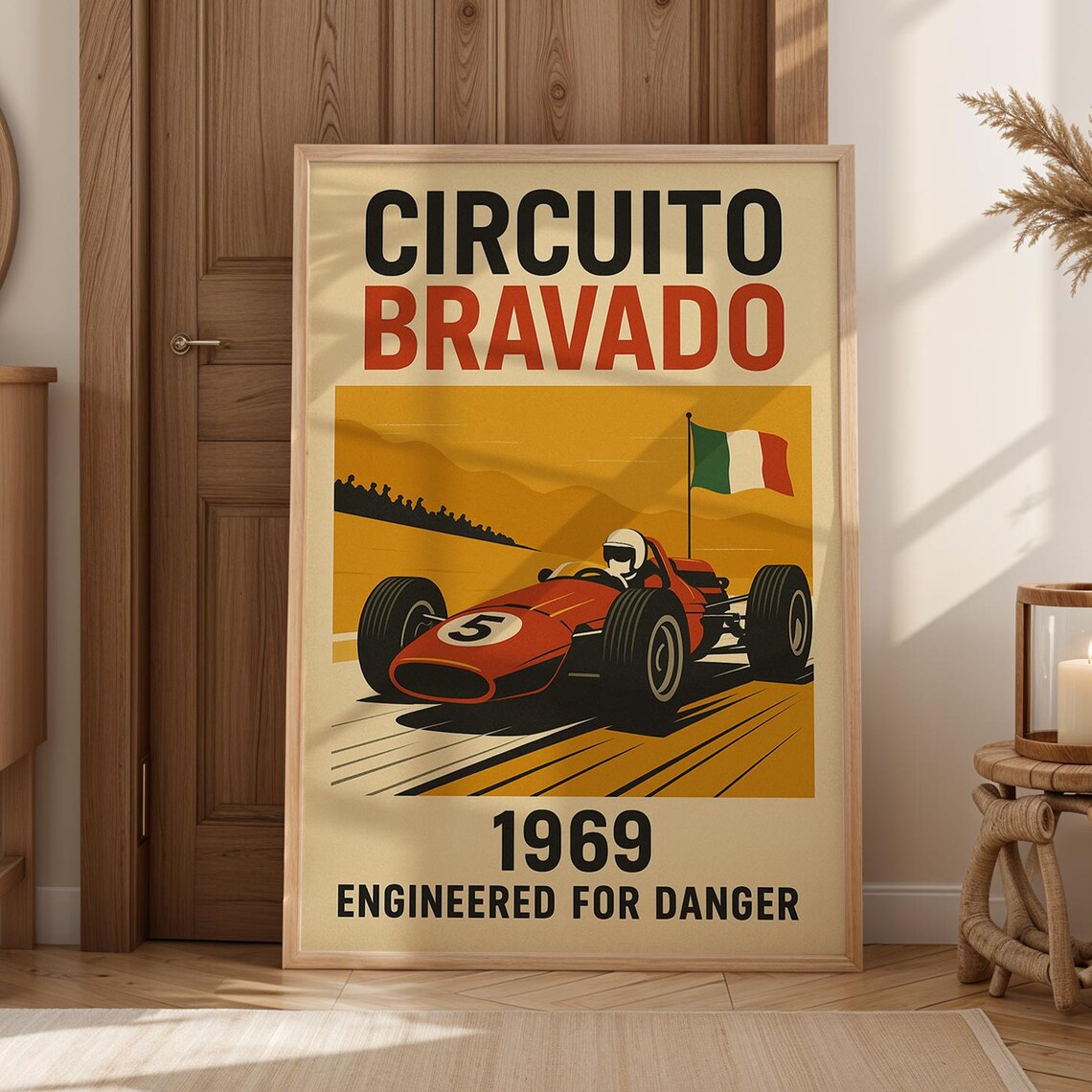 Circuito Bravado 1969 Vintage Italian Grand Prix Race Car Poster