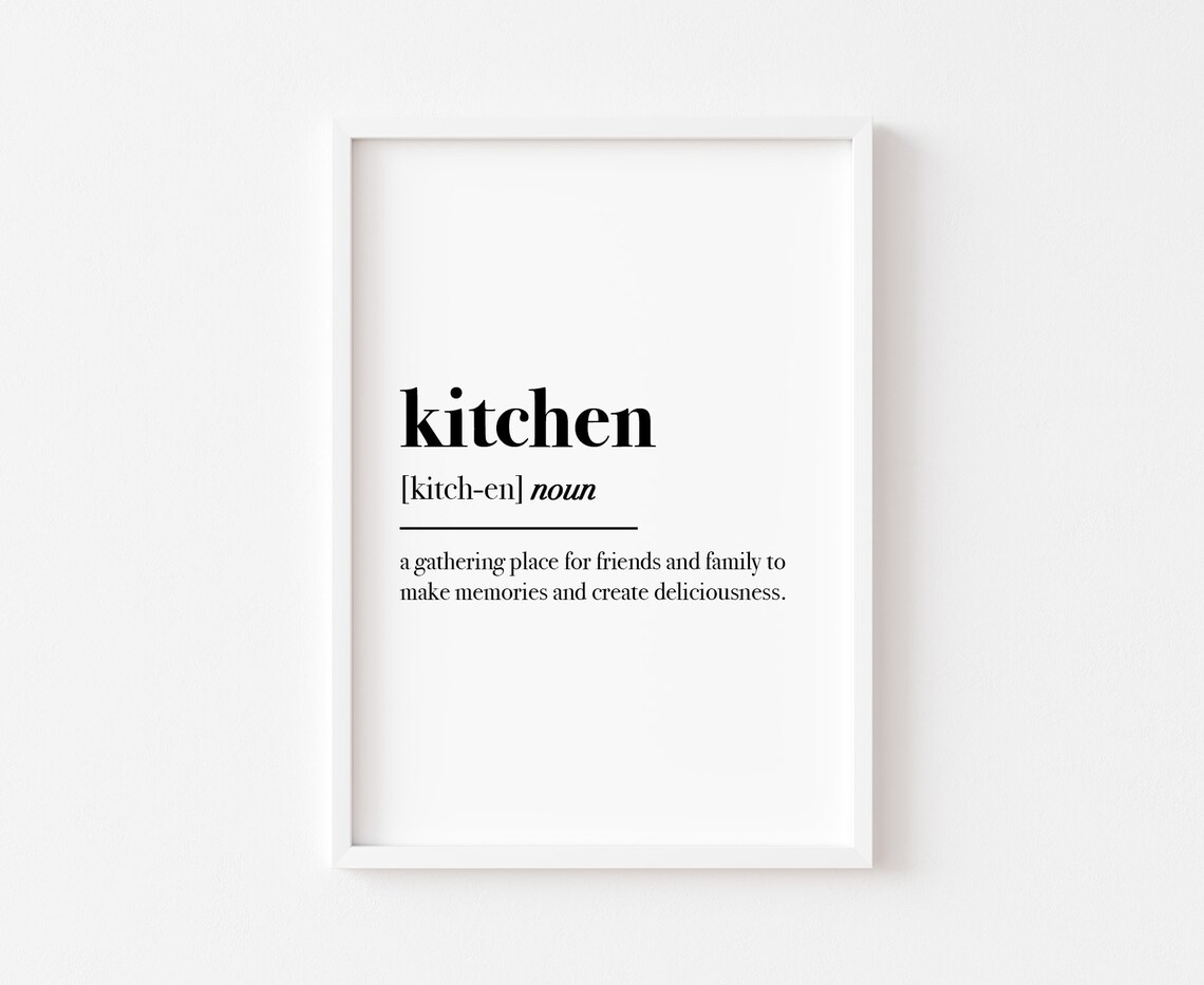Kitchen Food Poster Print, Family Definition Decor