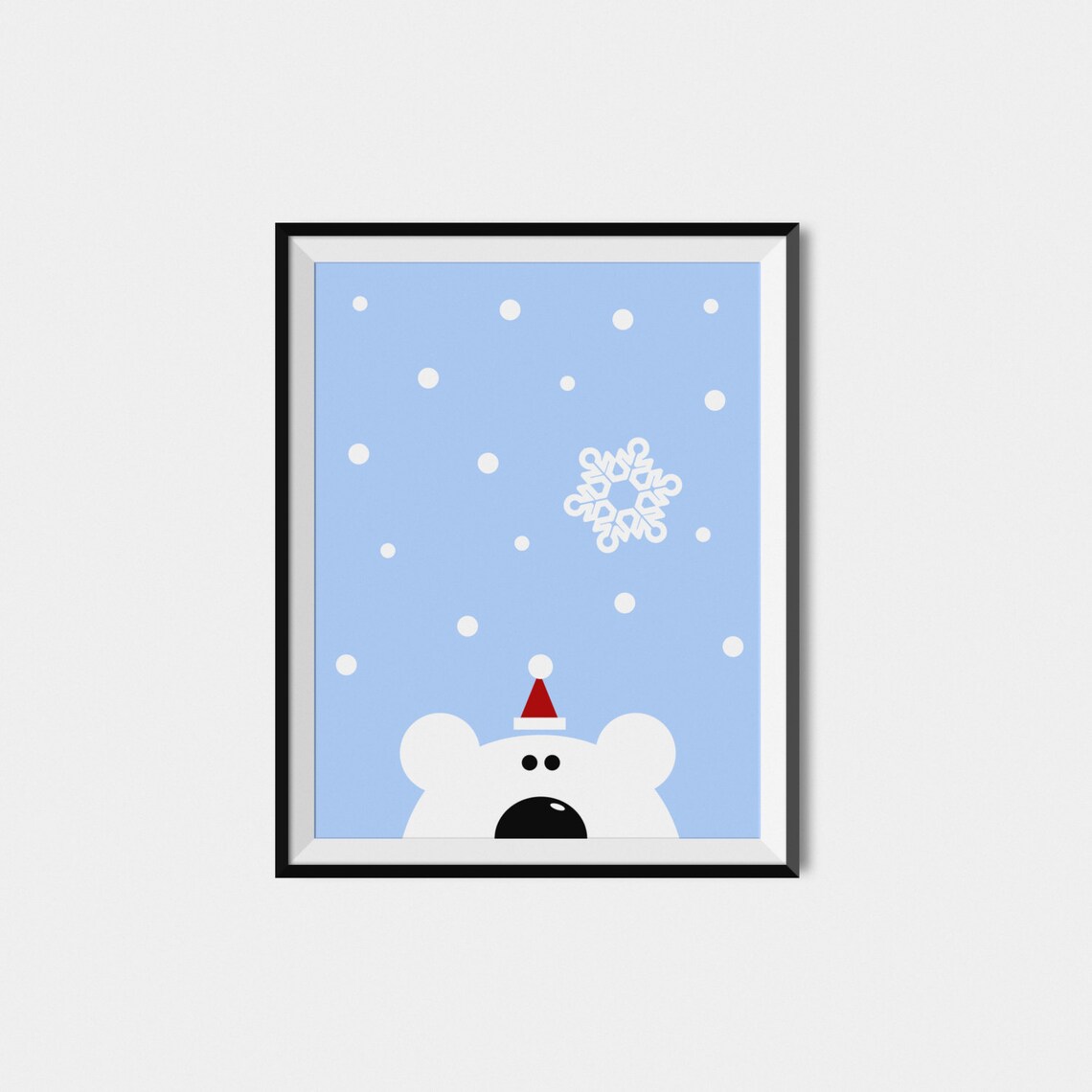 Polar Bear Christmas Art Print, Winter Holiday Decor - Image 2