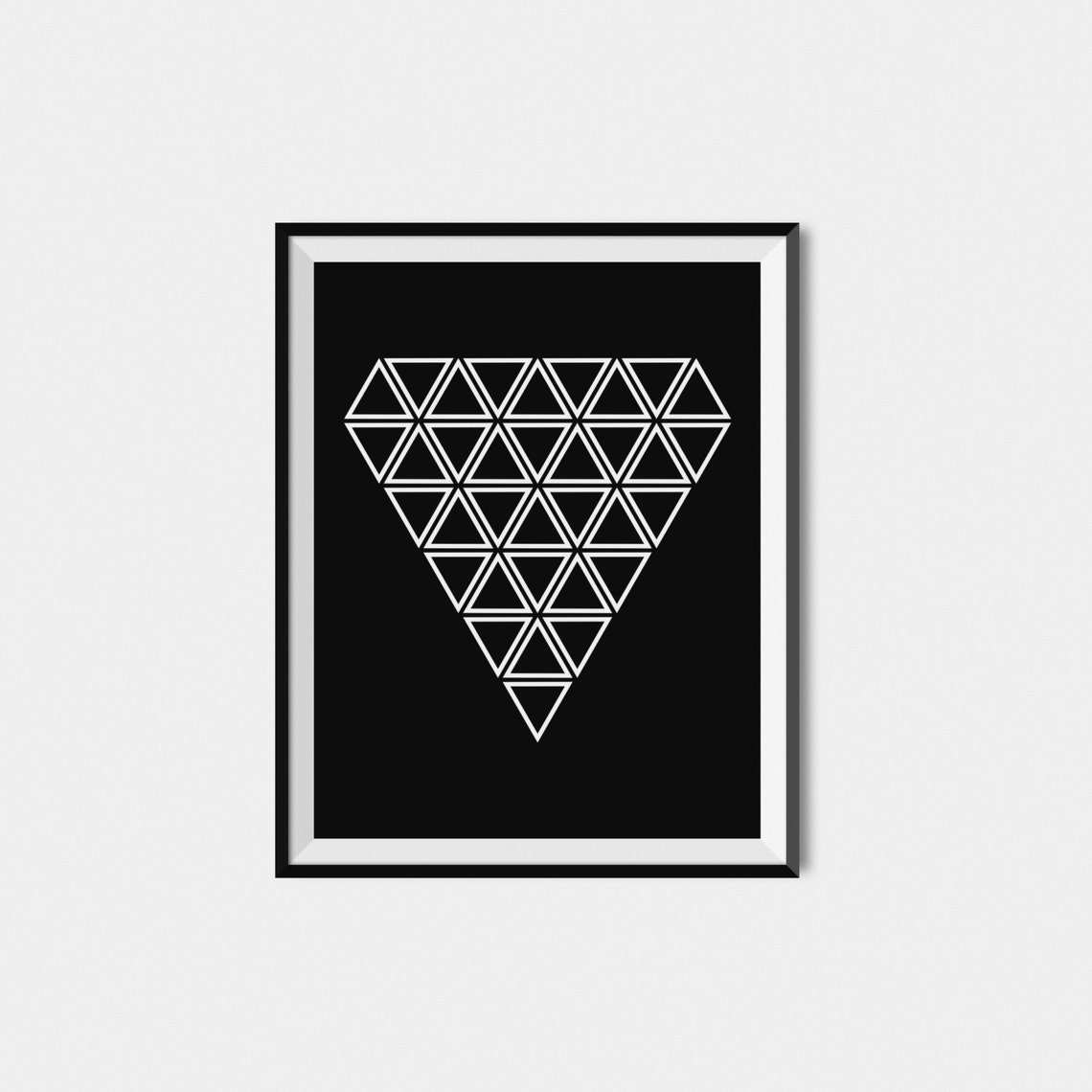 Black And White Wall Art Print Geometric Art Abstract Triangle Print Art Instant Modern Print Art - Image 2