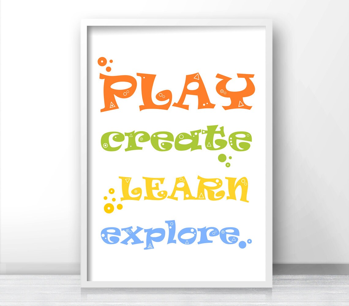 Play Create Learn Explore Print for Playroom Nursery - Image 3