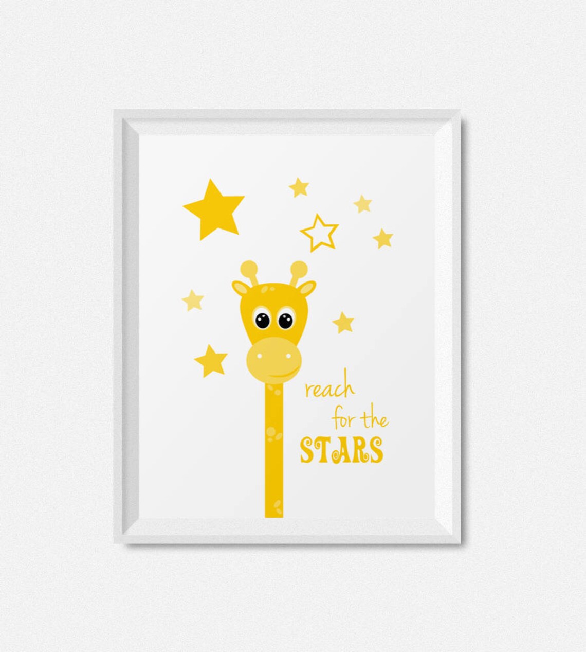Yellow Giraffe Nursery Stars Art Print, Kids Room - Image 2