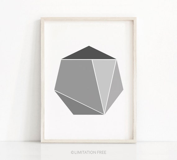 Gray Wall Art Print Geometric Art Modern Wall Print Gray Decor Art Office Wall Art Abstract Art