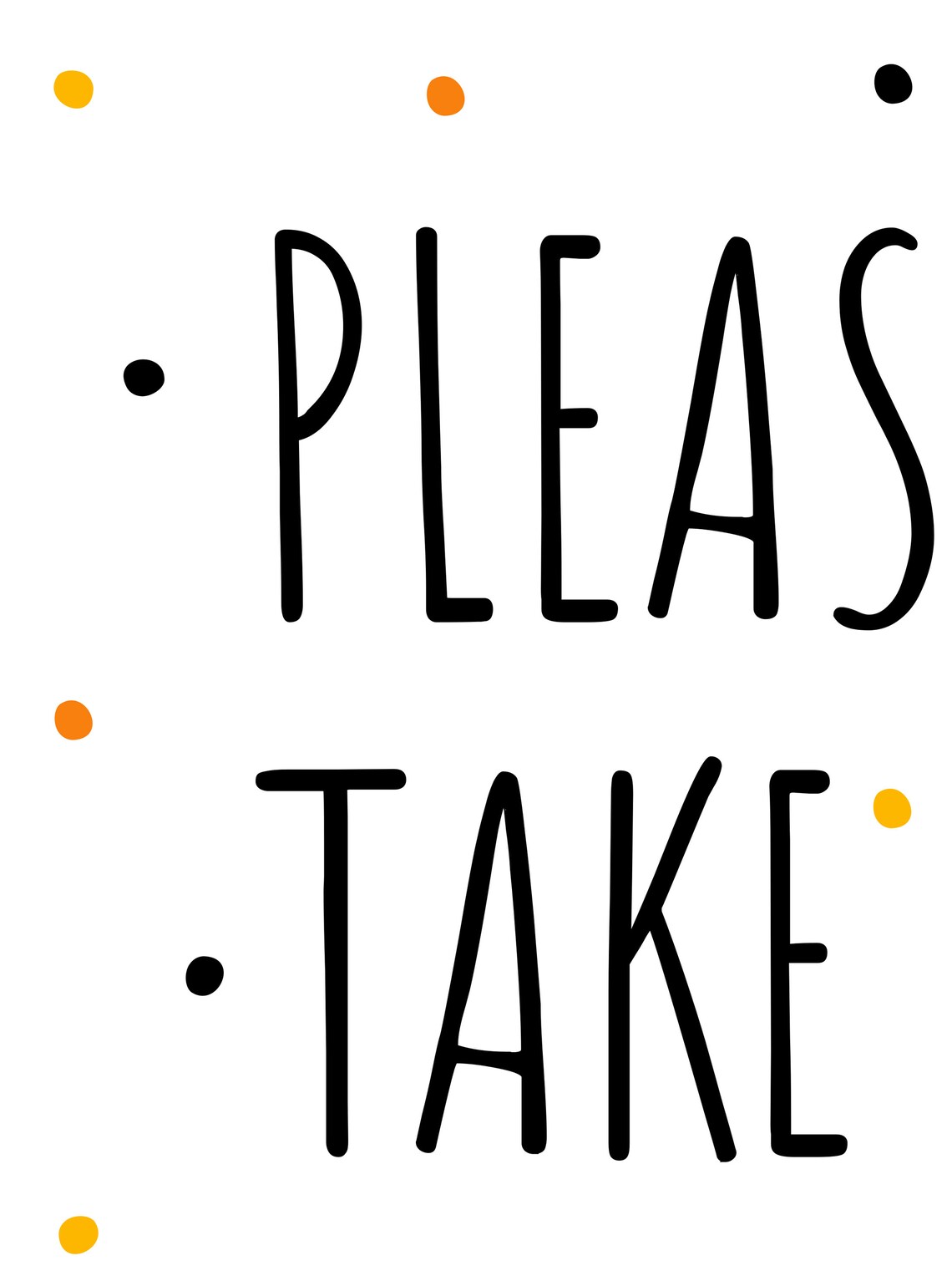 Please Take A Treat Halloween Candy Table Door Sign Confetti Print - Image 2