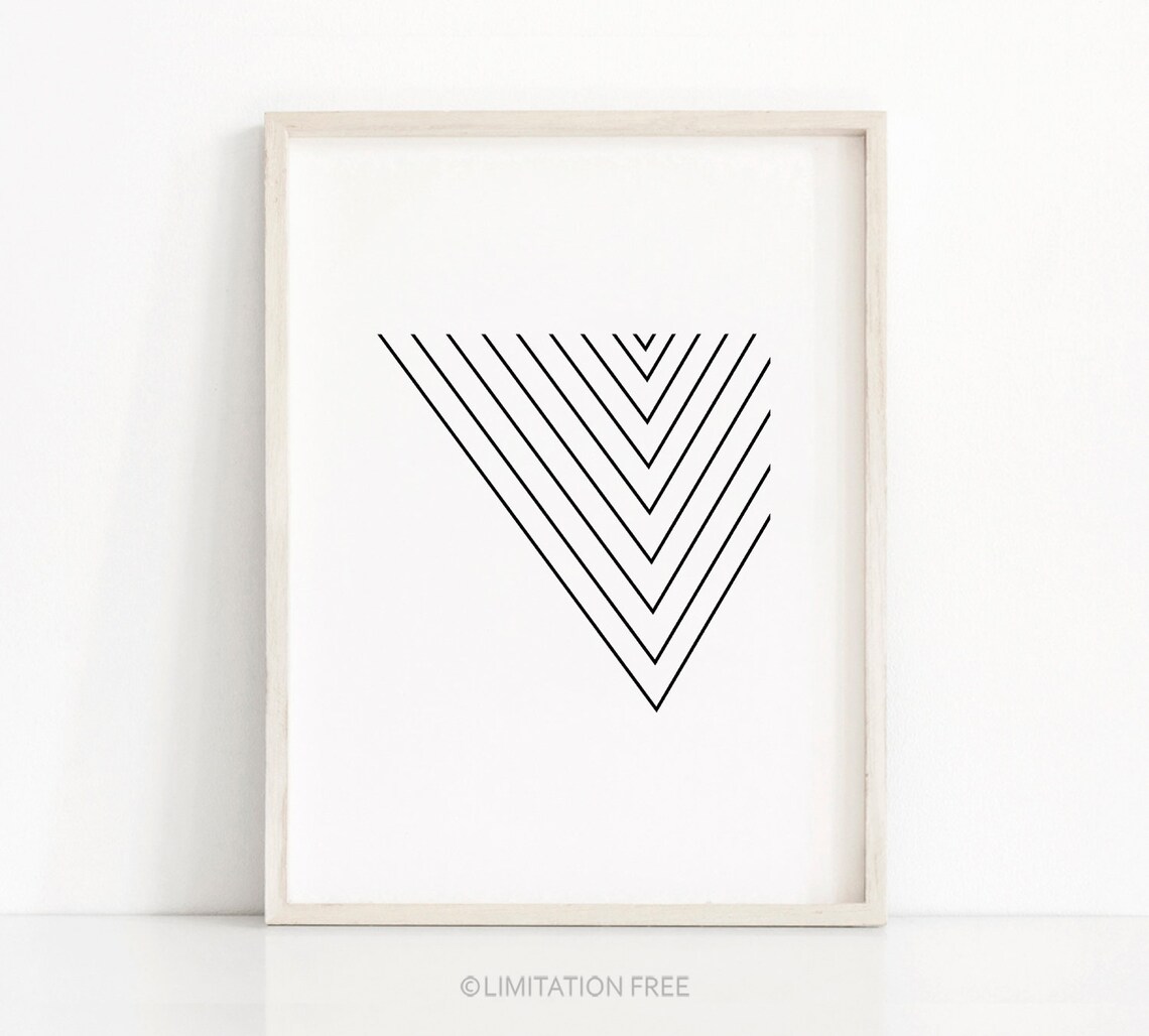 Minimalist Black Stripes Art Print, Scandinavian