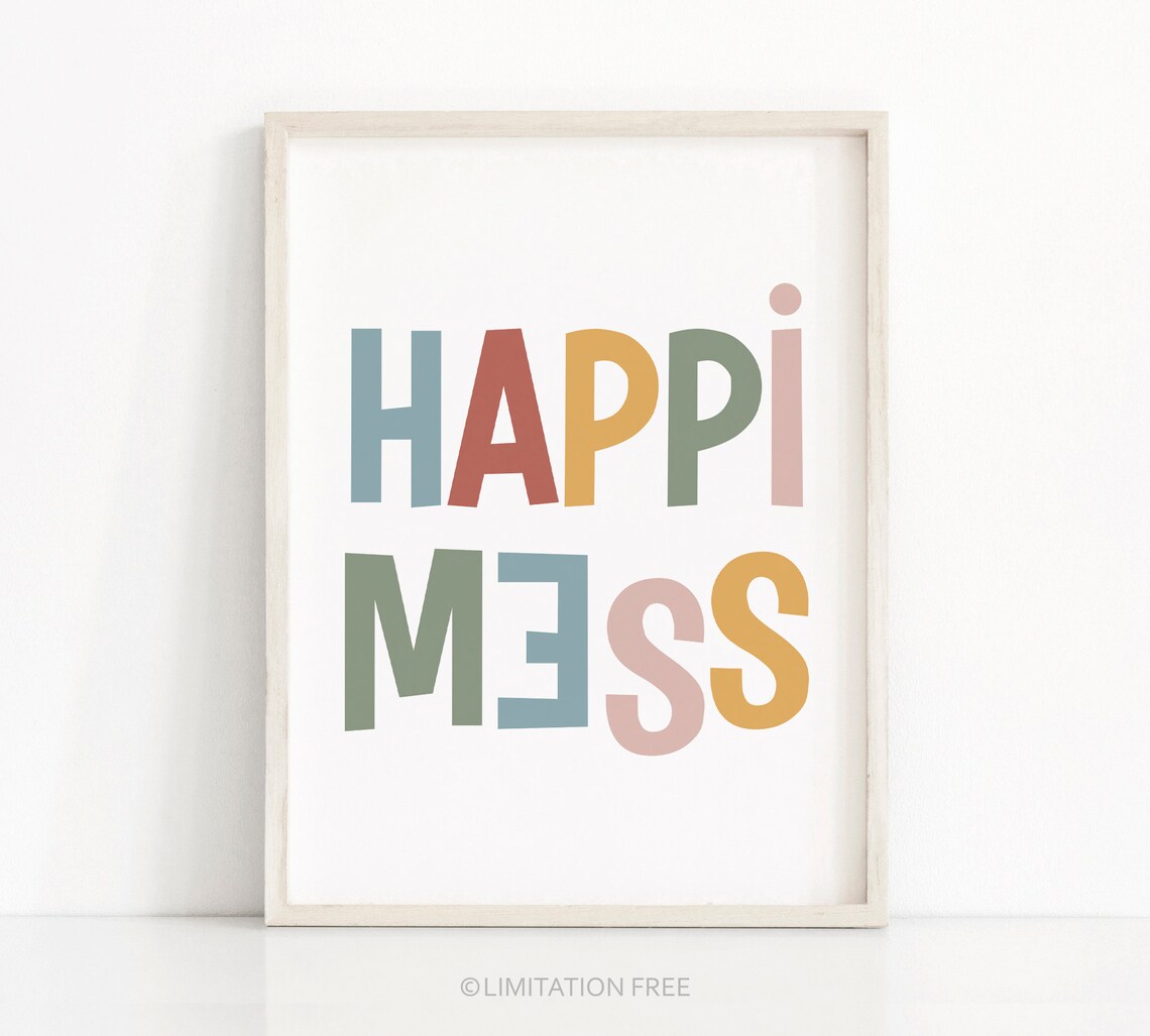 Happimess Kids Affirmation Art Print, Playroom Decor