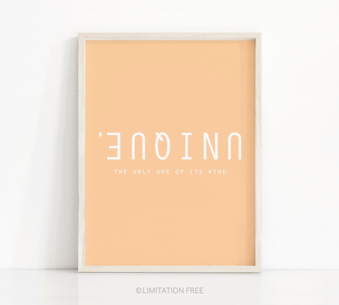 Peach Nursery Quote Typography Wall Art Print