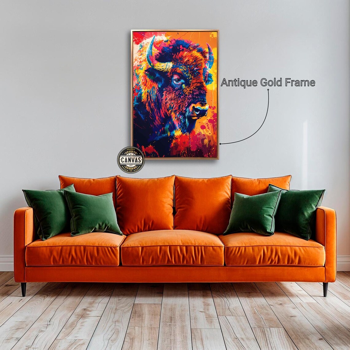 Abstract Bison, Vibrant Buffalo Wildlife Art Print - Image 6