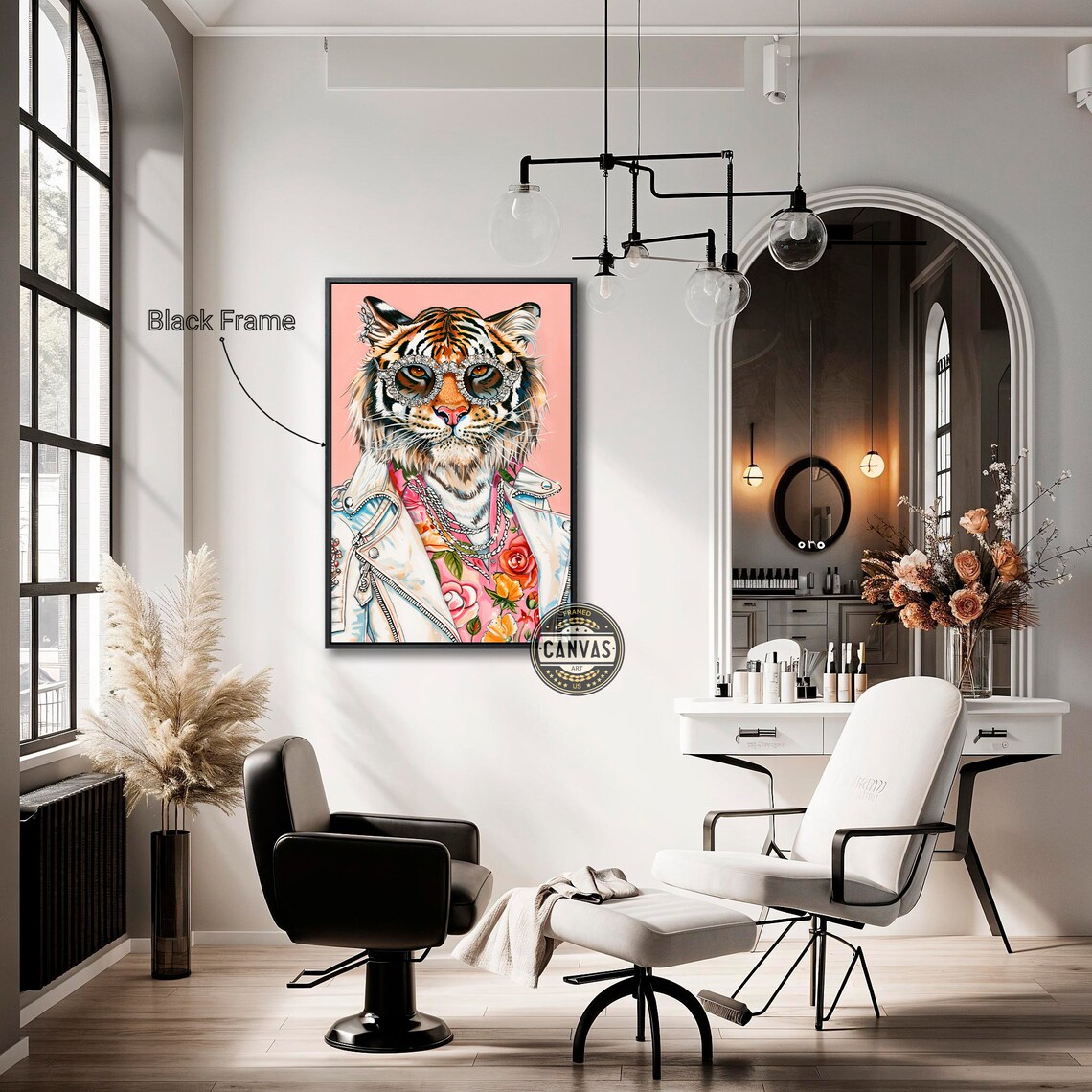 Stylish Tiger in Jacket, Modern Wall Art Print - Image 4