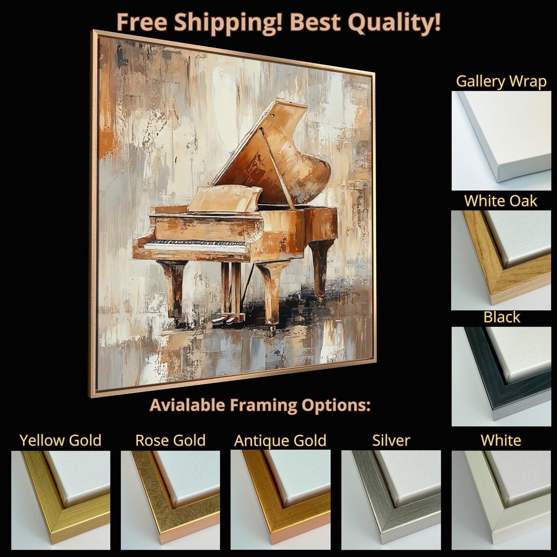 Grand Piano Luxury Wall Art Print, Classical Music - Image 6