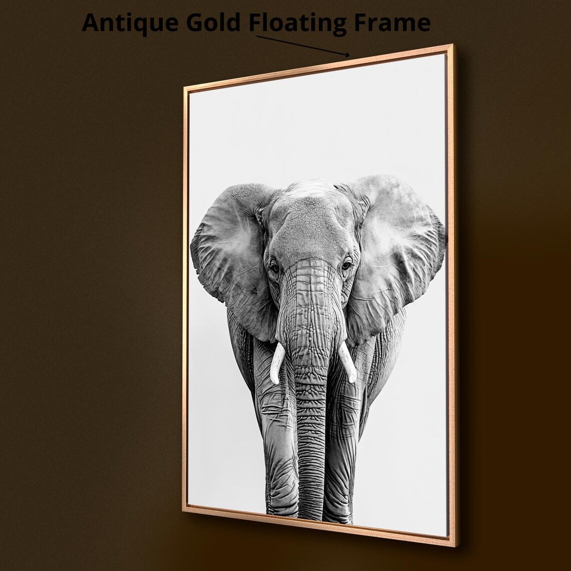 Majestic Elephant Black White Photography Wild Safari Animal Art Poster - Image 2