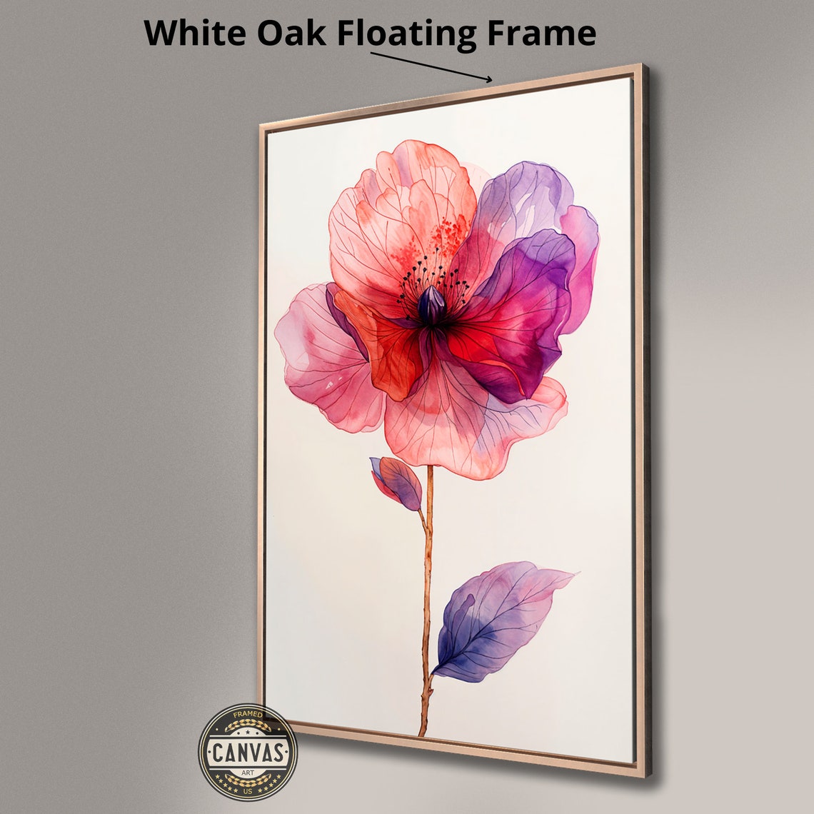 Pink Purple Translucent Flower Watercolor Elegant Bloom Poster - Image 2