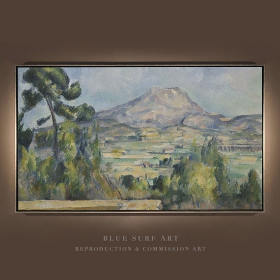Mont Sainte Victoire Czanne Reproduction Hand Painted Oil Painting Czanne Living Room Wall Art Gift Landscape Wall Art Czanne Gift