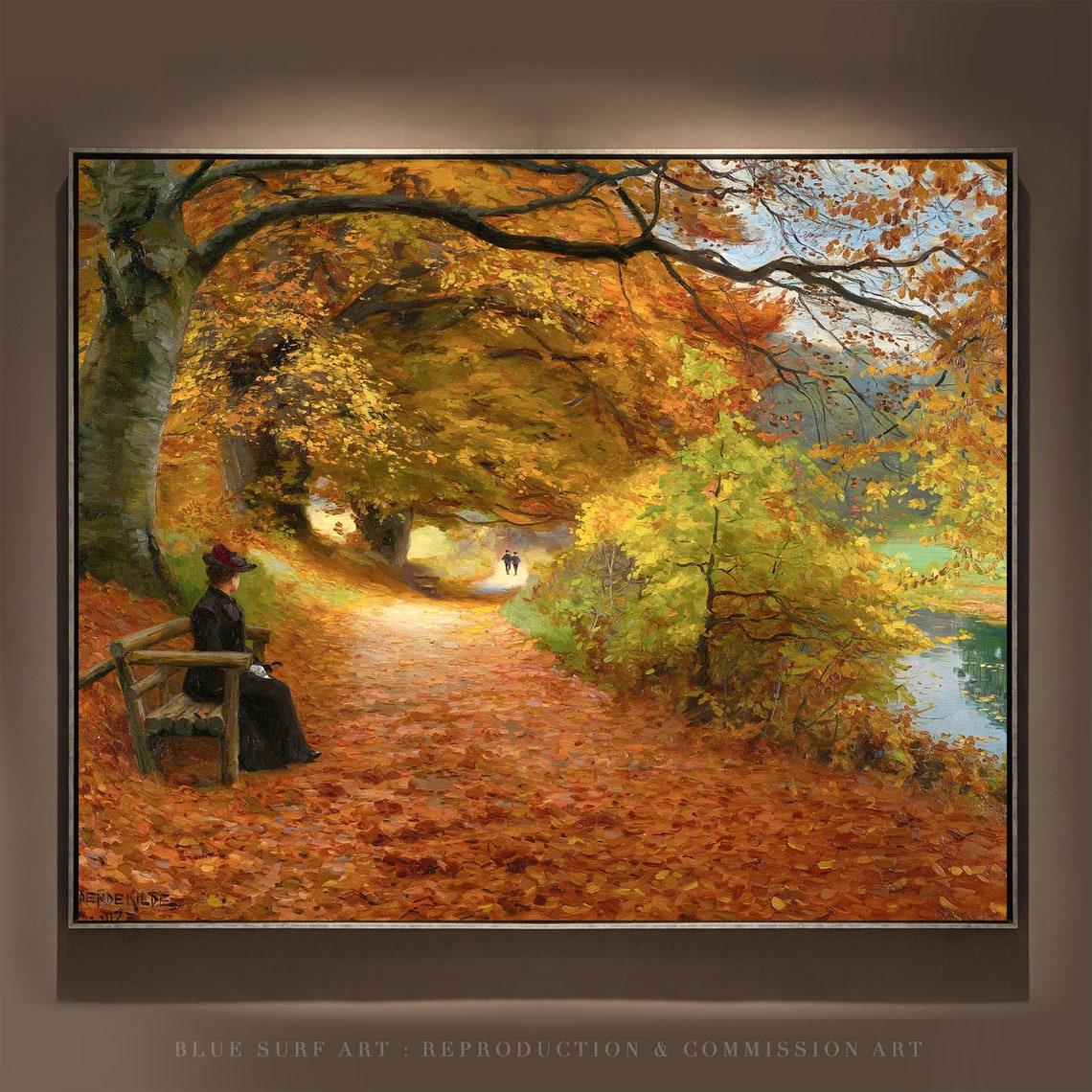 Hans Andersen Brendekilde Wooded Path in Autumn Leaves Poster