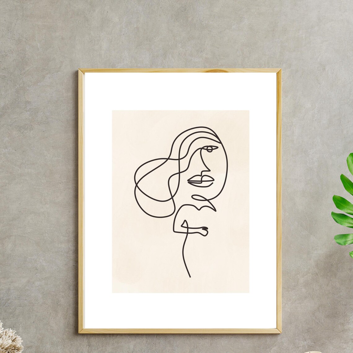 Minimalist Woman Line Art, Abstract Boho Decor