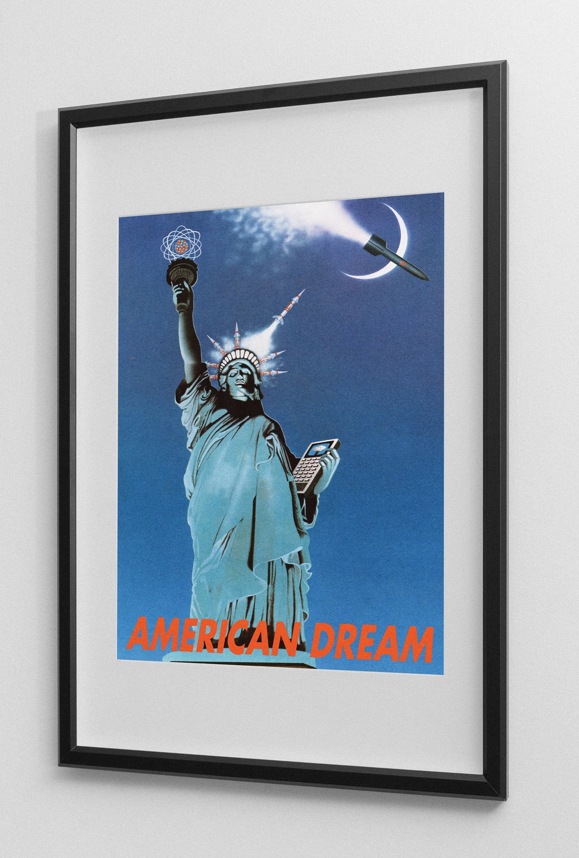 American Dream Statue of Liberty Rocket Space Surrealist Poster - Image 2