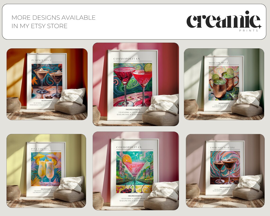 Pina Colada Cocktail, Maximalist Retro Art Print - Image 2